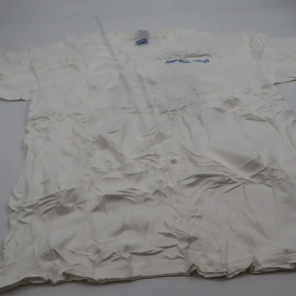Intel Web Tablet Promo Gildan T-Shirt Mens Large‎ White Vintage Y2K Tech Graphic